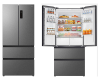 Lodówka Side by Side Lodówka TCL RC532FXE0EU French Door Free Built-In No Frost 190cm Srebrna Do Obudowy 532L